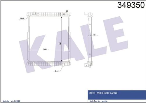 Kale 349350 Oto Radyatör  Radyatör Iveco Eurocargo / Eurofıre 640×568×40 ürün görseli 1