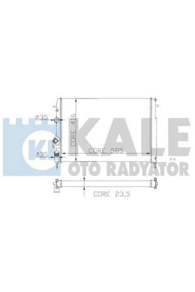 Kale 0520211AB OTO Radyatör 0 Su Radyatörü Megane I 98- 1.9 F9Q Laon Ac Scenic I 99- 585X377.5X34 ürün görseli 1