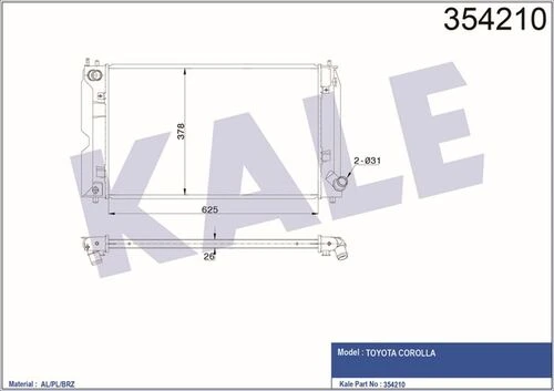 Kale 354210 OTO Radyatör  Su Radyatörü (625×380×27) Corolla Uyumlu 1.4 D4D 04-07 ürün görseli 1