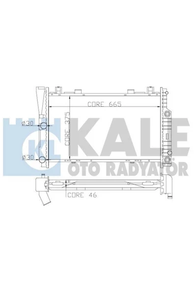 Kale 351700 OTO Radyatör  Su Radyatörü 300 Se300 Sel S 320S 280 667X468X42 ürün görseli 1