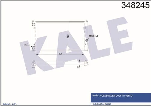 Kale 348245 Oto Radyatör  Radyatör Golf III Vento 1.8 Ac ürün görseli 1