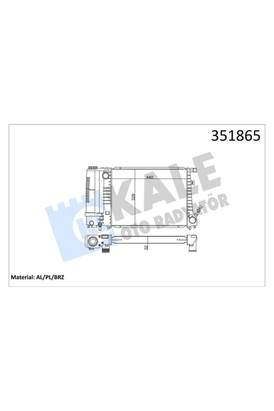 Kale 351865 Oto Radyatör  Radyatör Bmw 3 E36 90- / 5 E34 89-95 ürün görseli 1