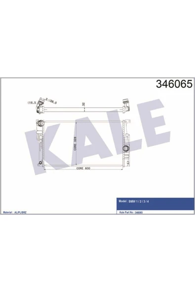 Kale 346065 OTO Radyatör  Su Radyatörü Bmw 1 Bmw 3 ürün görseli 1
