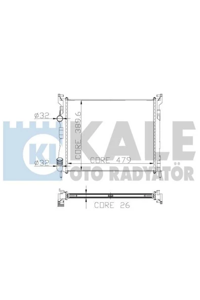 Kale 0528341AB 0 Su Radyatörü Clio II Symbol 1.5 DCI 01- Clio Thalia 99- 1.5 DCI Nac Alb 480X399.5X26 ürün görseli 1