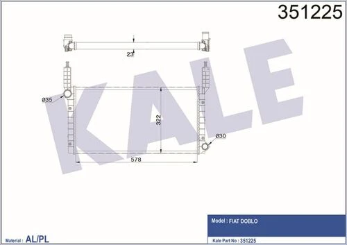 Kale 351225 OTO Radyatör  Radyatör Doblo 1.2İ 01- ürün görseli 1