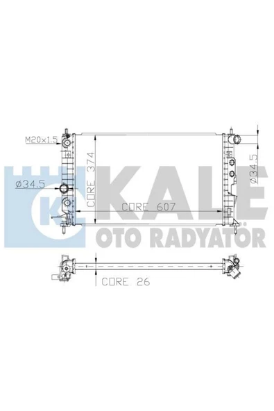Kale 2501081AB OTO Radyatör  Su Radyatörü Vectra B 2.5 V6 95-03 Ac Al Pl Brz ürün görseli 1