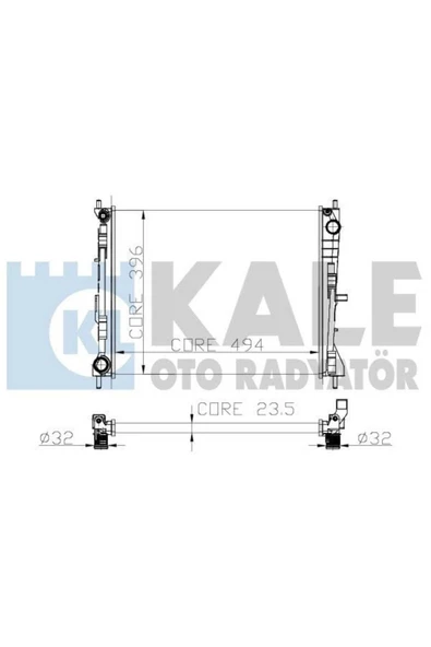 Kale 0518572AL 0 Su Radyatörü CLIO III 05- 1.2 Tce 1.2 16V 1.5 DCI Nac Modus 04- / DCI Mt   38078887 ürün görseli 1