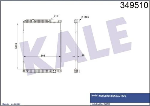 Kale 349510  Radyatör Motor Mercedes Benz Actros Çerçevesiz At 9425002903 ürün görseli 1
