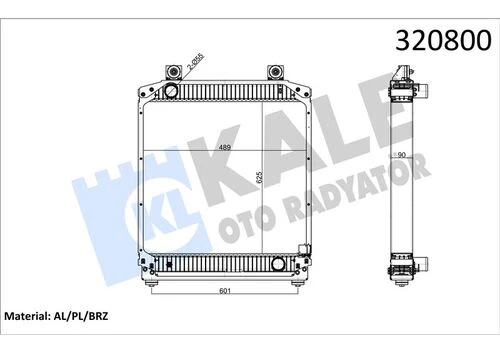 Kale 0408081AB OTO Radyatör 0 Radyatör Al.Brz Karsan Atak Euro Vı ürün görseli 1