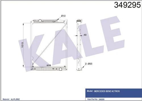 Kale 349295  Radyatör Motor Mercedes Benz Actros Çerçeveli At 9425001203 ürün görseli 1