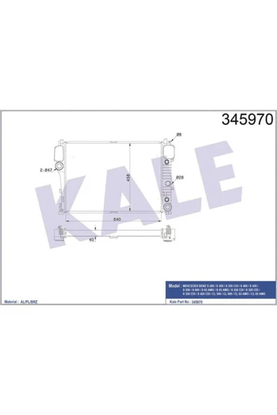 Kale 345970 OTO Radyatör  Su Radyatörü S-Class ürün görseli 1