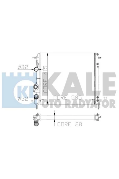 Kale 0520202AL 0 Su Radyatörü Megane 1.6 16V Ac K7M 98- Ac2.0 F3R 98- Ac 1.9Dtı 98 Scenic 585X414.5X23 ürün görseli 1