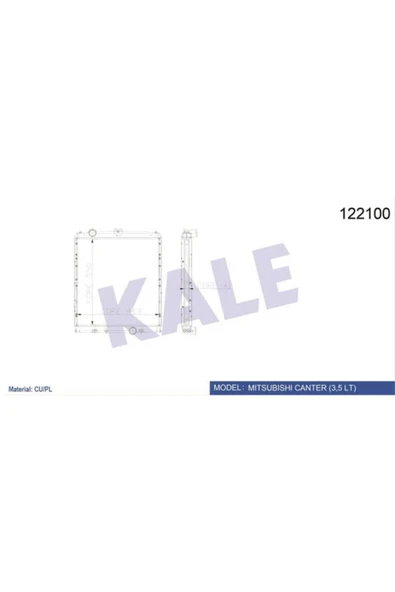 Kale 0601012PA OTO Radyatör 0 Su Radyatörü Mitsubishi Canter 3.5 T 2 Sıra Cu - Pl Bakır ürün görseli 1
