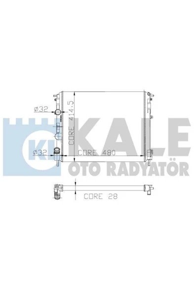 Kale 0528312AL 0 Su Radyatörü CLIO II 99- 1.2I D7F 1.2 D4F Ac Kangoo I 98- 1.2 D7F Mt Ac 2 Sıra Al-Pl ürün görseli 1
