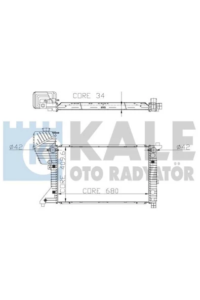 Kale 0915021AB OTO Radyatör 0 Su Radyatörü Sprinter 00- Mt 411 413 416 616 Cdı 680X409X40 ürün görseli 1