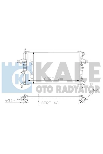 Kale 2503012AB OTO Radyatör  Su Radyatörü Astra G 1.7Td 98-05 Ac Al Pl Brz ürün görseli 1