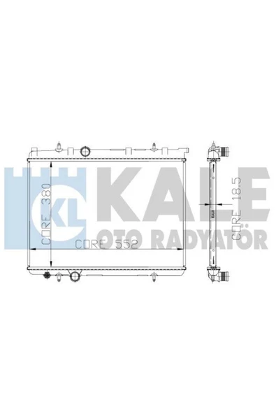 Kale 2031011AB Su Radyatörü 206 98- 1.6 16V Tu5Jp4 1.4 8V Tu3Jp 206 - Te3 09- 00- 1.4I   38079106 ürün görseli 1