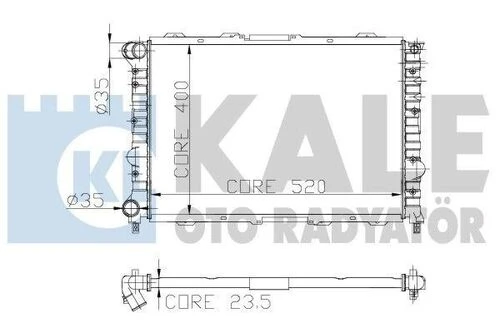 Kale 3903031PA OTO Radyatör  Su Radyatörü Alfa 156 1.6 1.8 2.0 16V Ts 97-06 1 Sıra Cu - Pl Bakır ürün görseli 1