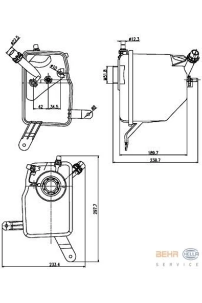 Mahle 8MA376789731 Behr 8Ma376789-731 Radyatör Su Haznesı E60 61 63 64 03- ürün görseli 1