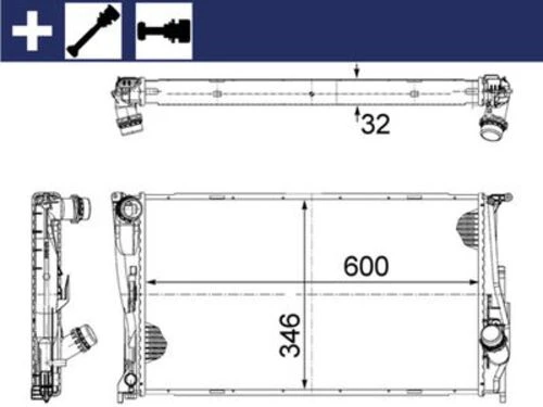 Mahle CR1083000S -knecht-behr Cr1083000s Motor Su Radyatörü Bmw N47 N57 M57 E81 E82 E87 E88 E90 E92 E93 E84 Mekanik Sanz 17117788903 ürün görseli 1