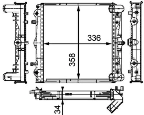 Mahle CR383000P -knecht-behr Cr383000p Radyatör Soğutucu Porsche 911 996 Boxst 96610613151 ürün görseli 1