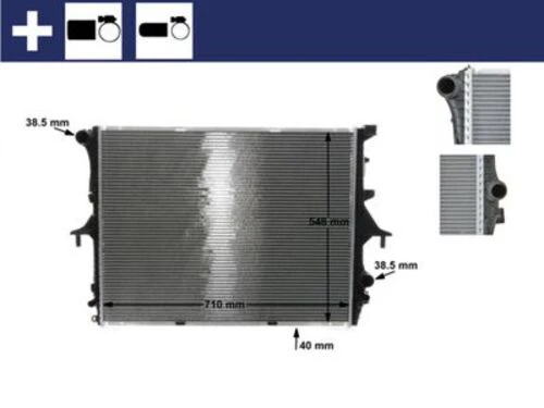 Mahle CR571000S -knecht-behr Cr571000s Motor Su Radyatörü Audi Q7 Porsche Cayenne Touareg 3.0tdı 3.2 4.2 5.0 6.0 3.6fsı 3.0tfsı 03 10 7l0121253a ürün görseli 1