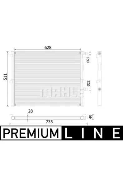 Mahle CR2307000P Su Radyatörü 628×511×28 Bmw 5/6/7 (G30,G32,G12) (Eno:8Mk376996591) ürün görseli 1