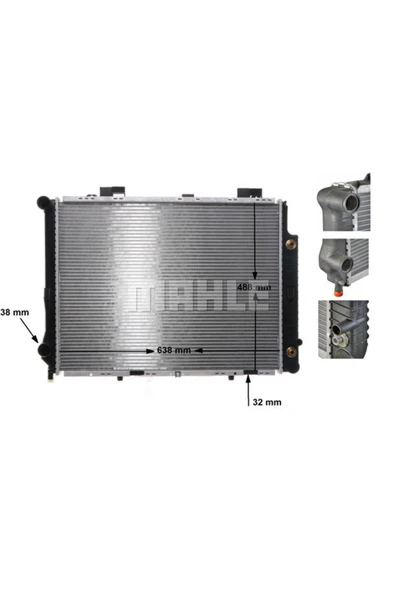 Mahle CR634000S KNECHT  Su Radyatörü 640×484×34 Otomatik)(Manuel W210 E 280 E 320 M 104.945 8Mk376720381 ürün görseli 1