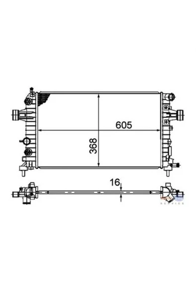 Mahle CR918000S KNECHT  Su Radyatörü 600×368×16 Astra H 1.2 1.4 1.6 1.8 05-10 Z12Xep Z14Xep 8Mk376745771 ürün görseli 1