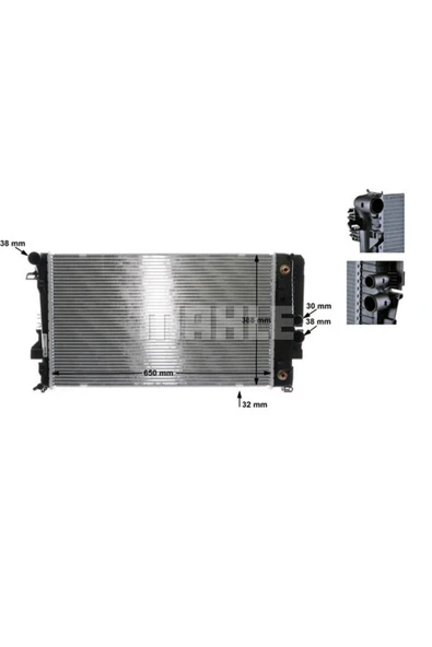 Mahle CR1173000S Cr1173000s Su Radyatörü (650×388×32) (otomatik) W639 3.5 3.7 2.0 Cdı M 272.978 (eno:8mk376756 ürün görseli 1