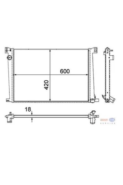 Mahle CR1123000P Cr1123000p Su Radyatörü (600×420×18) R56 R57 R60 R55 R58 N12 B14 A (eno:8mk376754591) ürün görseli 1