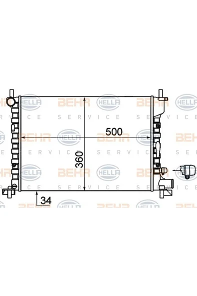 Mahle CR381000S KNECHT  Su Radyatörü (510×750) Ford Fiesta IV (Eno:8Mk376714244) ürün görseli 1