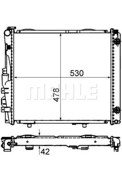 Mahle CR290000S KNECHT  Su Radyatörü 530×478×42 Otomatik)(Manuel W124 S124 C124 230 E 260 8Mk376712424 ürün görseli 1