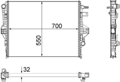 Mahle CR1183000P -knecht-behr Cr1183000p Motor Su Radyatörü Touareg 3.0 V6 Tsı Tdı 3.6 V6 Fsı 10 Cayenne 3.0 3.6 10 7p0121253a ürün görseli 1
