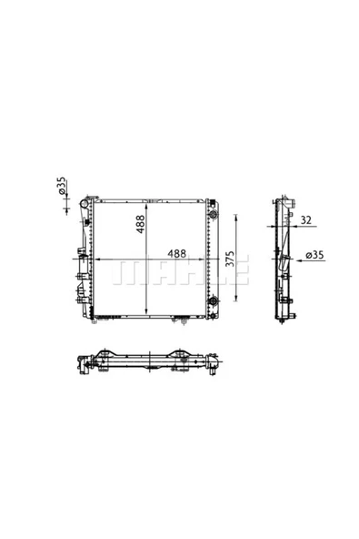 Mahle CR339000S KNECHT  Su Radyatörü 487×484×42 Otomatik)(Manuel W126 260 Se 300 Se M 103.941  8Mk376713294 ürün görseli 1