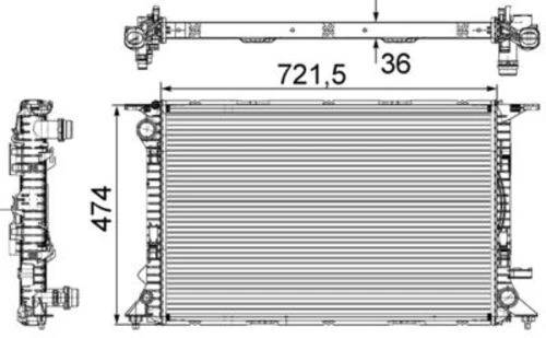 Mahle CR911000S -knecht-behr Cr911000s Motor Su Radyatörü Audi A4 08 15 A5 10 17 A6 Q7 11 18 Q5 13 17 3.0 3.2tdı Tfsı 8k0121251h ürün görseli 1