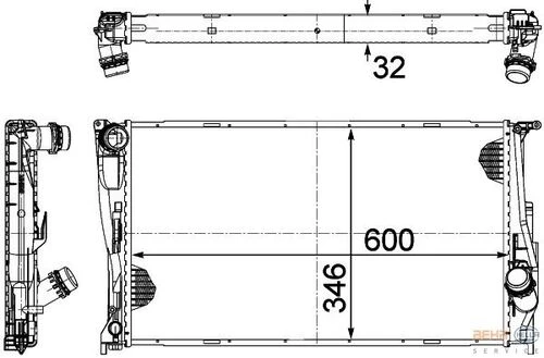 Mahle CR1084000P KNECHT  Su Radyatörü (600×346×32)(Otomatik) E81 E87 E82 E90 N47 D20 A (Eno:8Mk376754011) ürün görseli 1