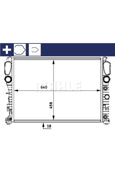 Mahle CR512000S KNECHT  Su Radyatörü 640×456×18 Manuel C219 W211 S211 Cls 280 Cls 300 Cls 350 8Mk376718014 ürün görseli 1