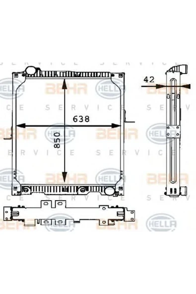 Mahle CR572000P Cr572000p Su Radyatörü (623×378×40) E60 E65 E66 E67 M57 D25 (256d2) (eno:8mk376719011) ürün görseli 1