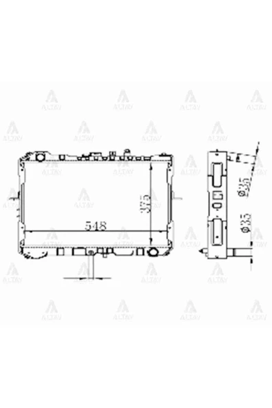 Maher 10485 Radyatör Su Besta 92-00 / Hi-besta 36mm M-t Brazing Mhr- ürün görseli 1
