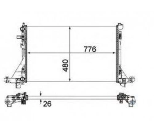 Ori BRN083022 S  Brn076 Radyatör Brazing Aynı Taraf Master III 2.3 Dci 2010 Klimasız 773X468X22 ürün görseli 1