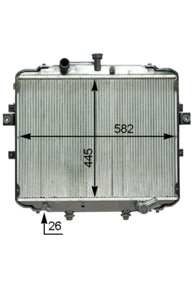 Ori BHY086026 Radyatör Brazing H100 04 Ac Klimasız Mek 445x580x26 Marka : Uyumlu ürün görseli 1