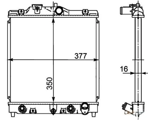 Ori BHN030026 S  Radyatör Brazing Civic 98-01 Civic Hrv 1.6 Kalınlık 26 Ac Klimasız Otom 350X349X26 ürün görseli 1