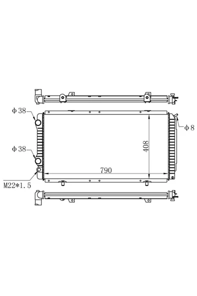 Ori BFI005026 Bfı005026 Radyatör Brazing Boxer-ducato-jumper 97-02 1.9d-2.5d-2.8hdı Ac Mek 790x408x26 ürün görseli 1