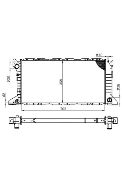 Ori BFR007026 MOTOR SU RADYATORU BRAZING TRANSIT 2.5D 94-00 KLIMALI MANUEL SANZUMAN 702X358X32 S ürün görseli 1