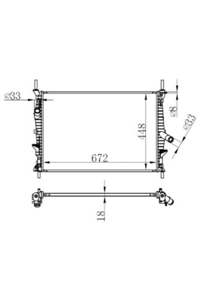 Ori BFR186018 Bfr186018 Radyatör Brazing Transit 2.2 Tdcı-2.4 Tdcı 06 Mek. 672x448x18 ürün görseli 1
