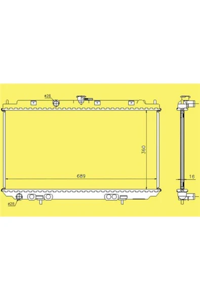 Ori BNI251016 Bnı251016 Radyatör Brazing Almera 00 1.5-primera P12 02 Ac Klimasız Otom 360x698x169 ürün görseli 1