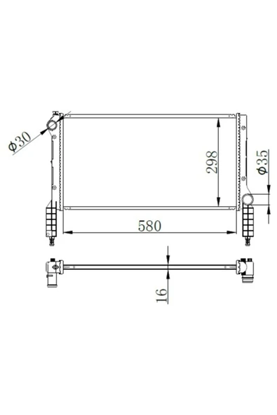 Ori BFI046016 Radyatör Brazing Doblo 01 1.2-1.6 16v-1.9d Mek Klimasız 580×298×16orı-bfı046016 46803028-46749000 ürün görseli 1