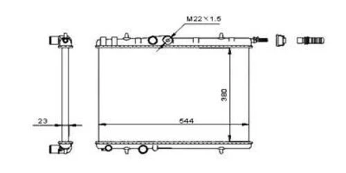 Ori BPE024022 S  Radyatör Brazing Kalın Tip Peugeot 206 98 380X538X22 Mek. ürün görseli 1