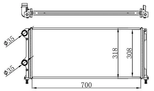 Ori BFI016026 S  Radyatör Brazing Doblo 1.9 Jtd-1.3Mtj Mek Ac Klimasız 700X305X38 -46807378 ürün görseli 1